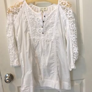 White lacy long sleeve blouse